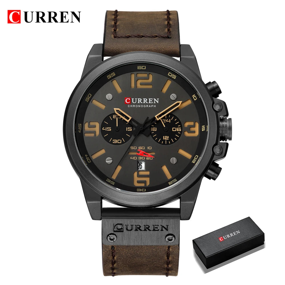New Men Watch CURREN Top Brand Luxury Mens Quartz Wristwatches Male Leather Military Date Sport Watches Relogio Masculino